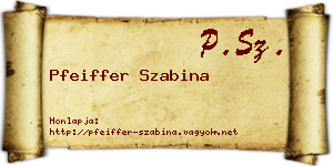 Pfeiffer Szabina névjegykártya
